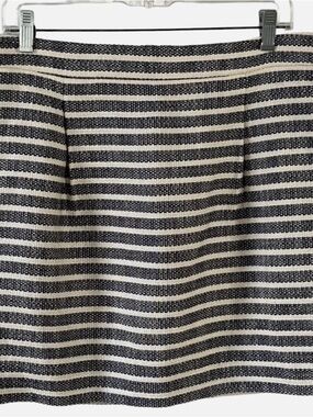 J. Crew Black and Cream Striped Mini Skirt